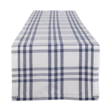 Fastfood 14 x 72 in. French Blue Farm to Check Table Runner FA1535574